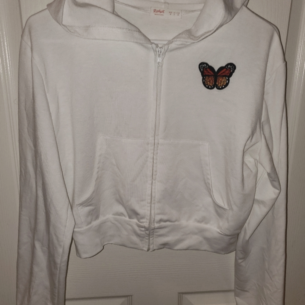 Zip-up hoodie cropped